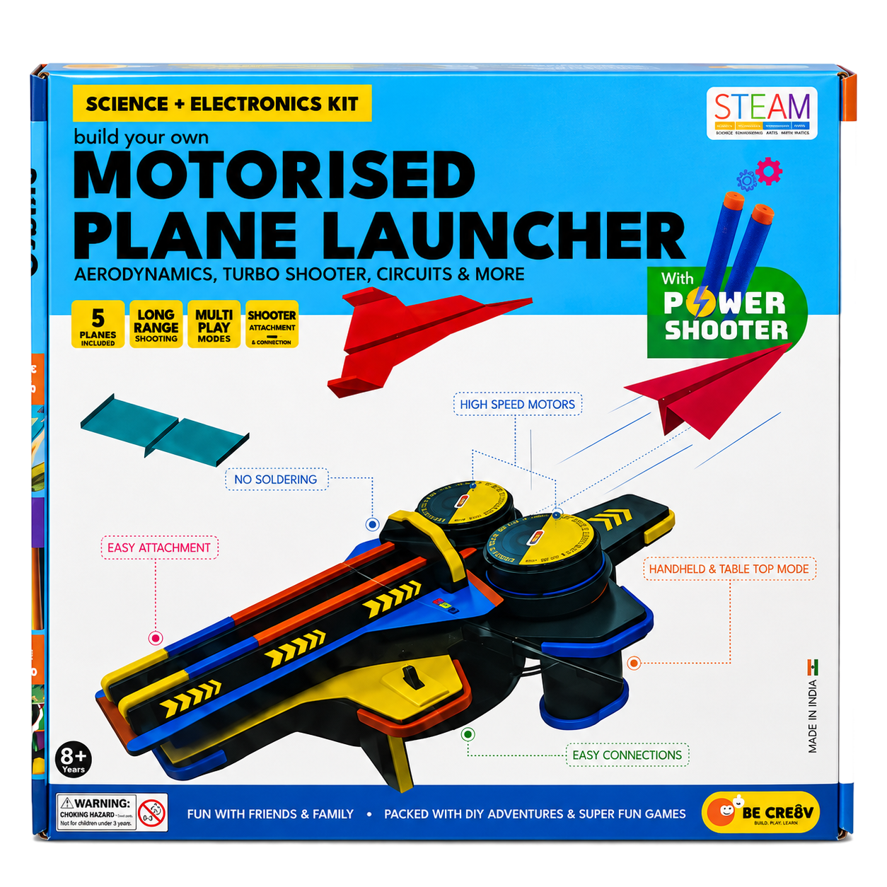 Motorised Plane Launcher Science & Electronics Kit with Power Shooter