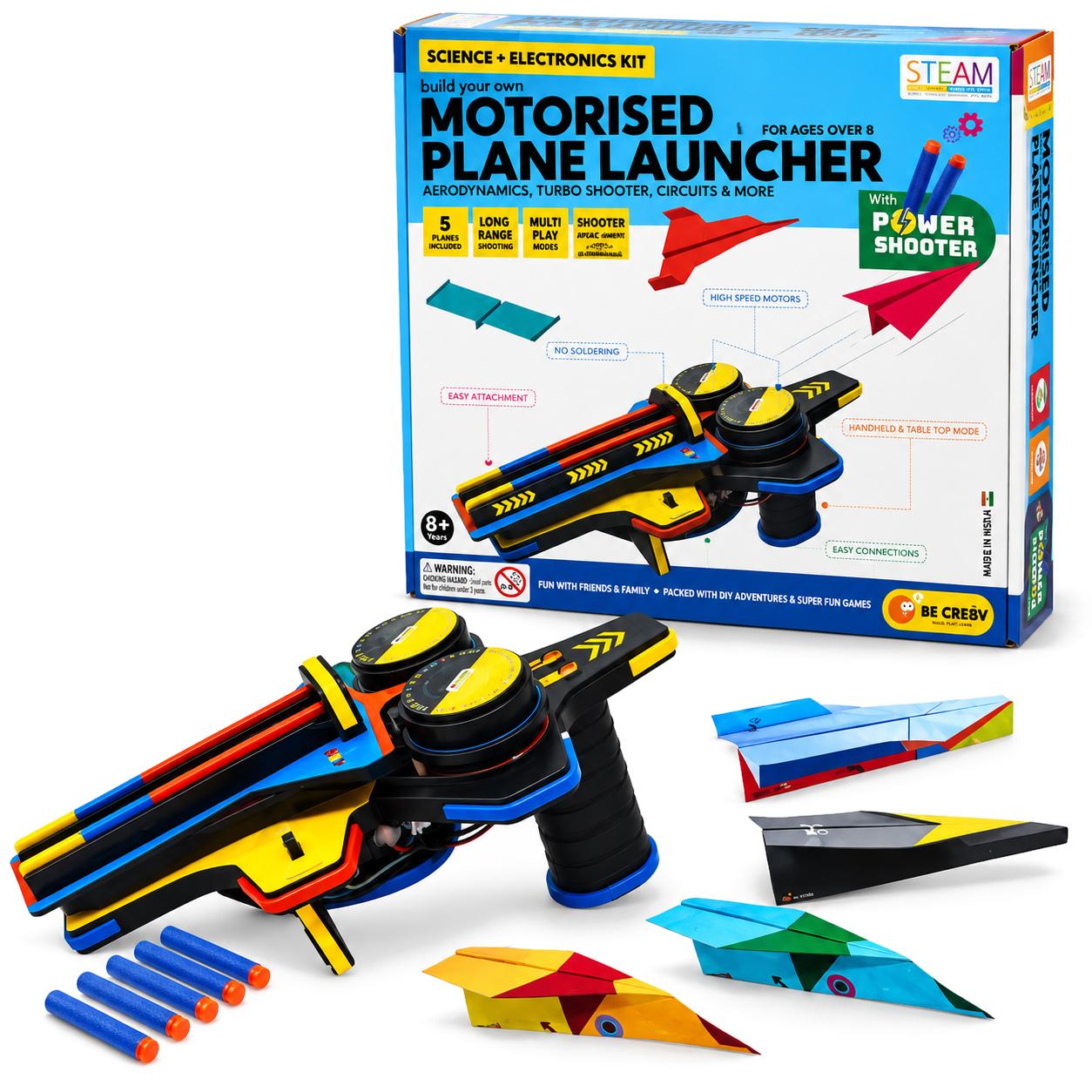 Motorised Plane Launcher Science & Electronics Kit with Power Shooter