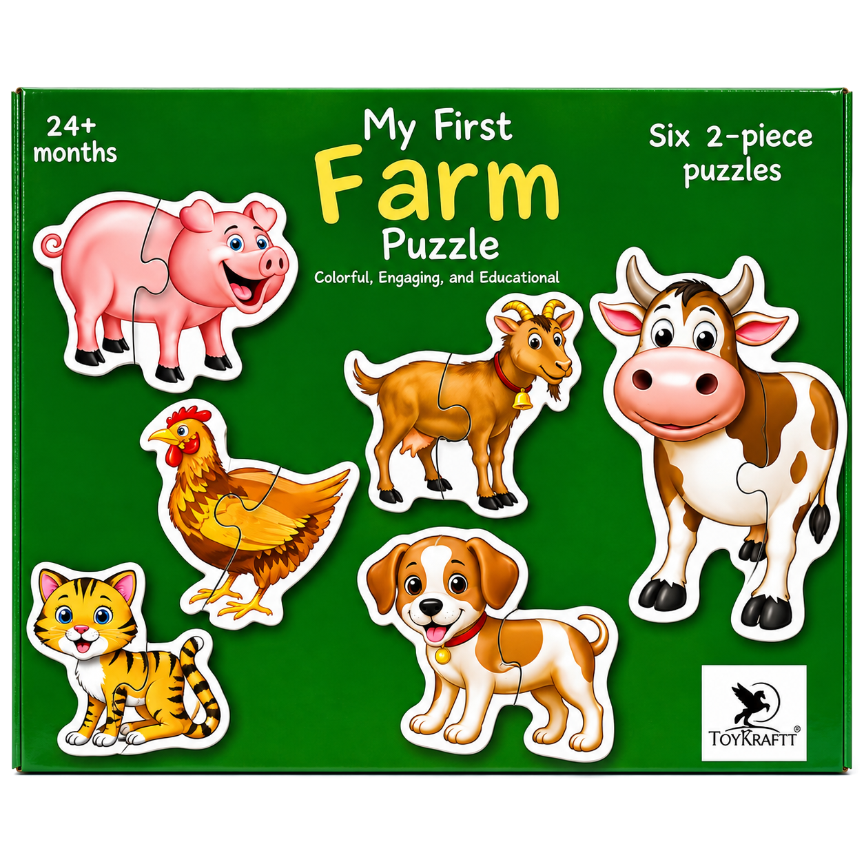 My First Farm Puzzle - Six 2-Piece Jigsaw Puzzles