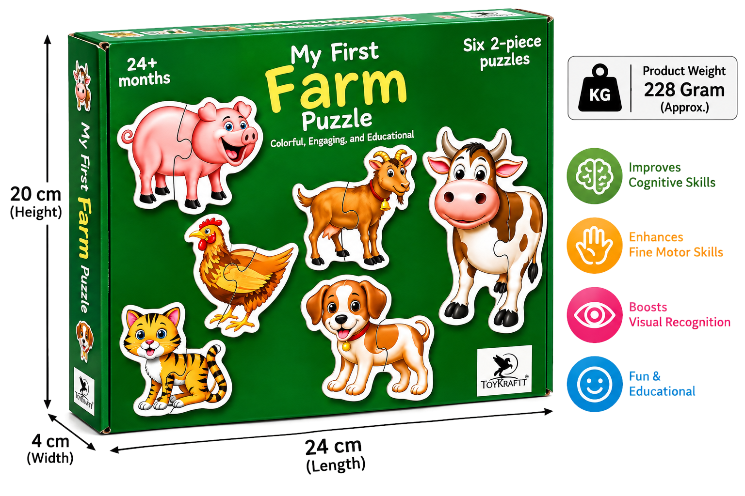 My First Farm Puzzle - Six 2-Piece Jigsaw Puzzles