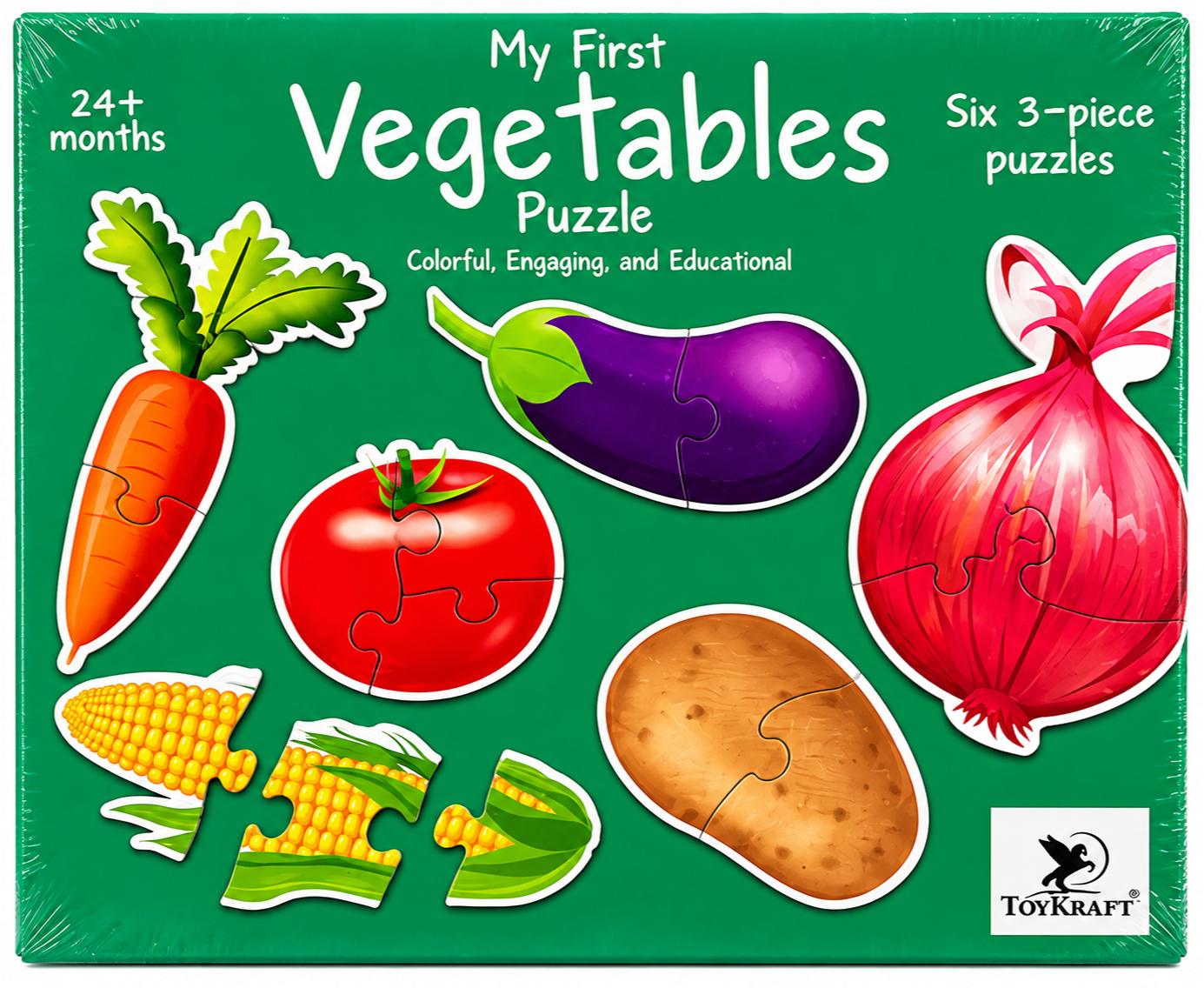 My First Vegetables Puzzle - Six 3-Piece Puzzles