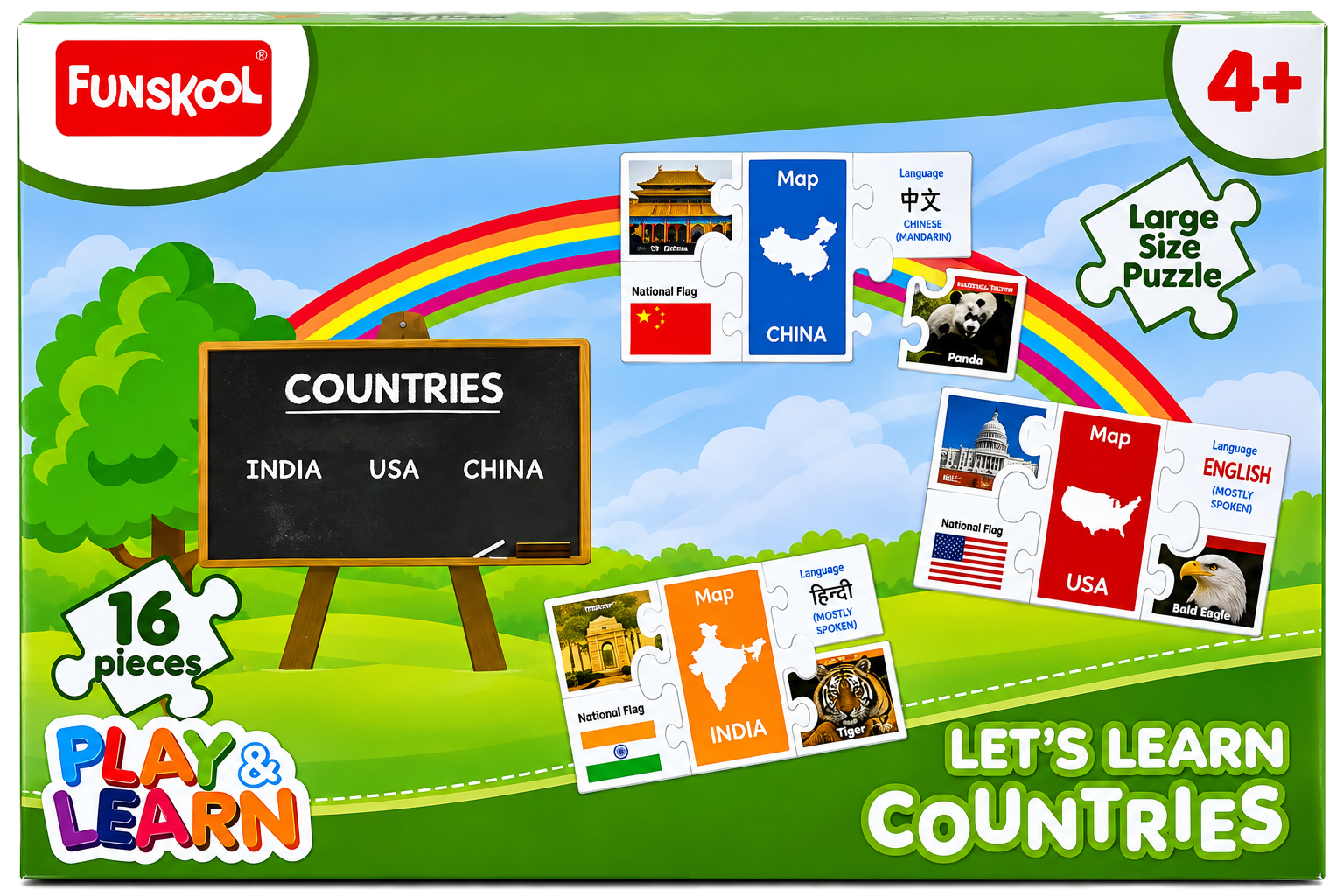 Funskool Let's Learn Countries - 16 Piece Large Size Puzzle
