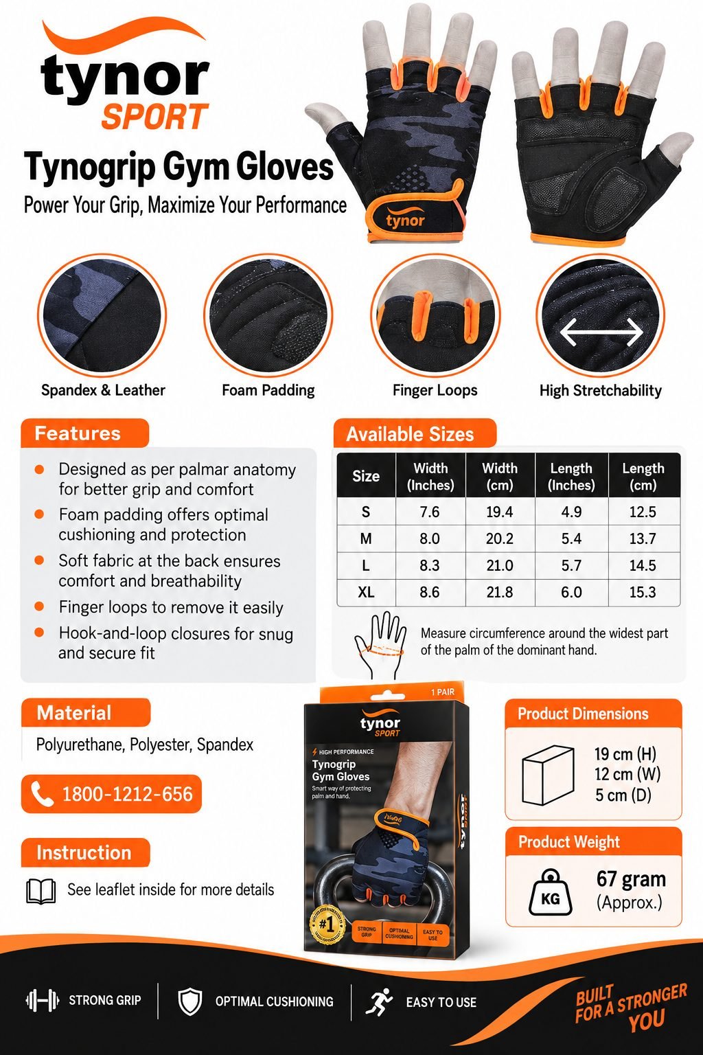 Tynor Tynogrip Gym Gloves