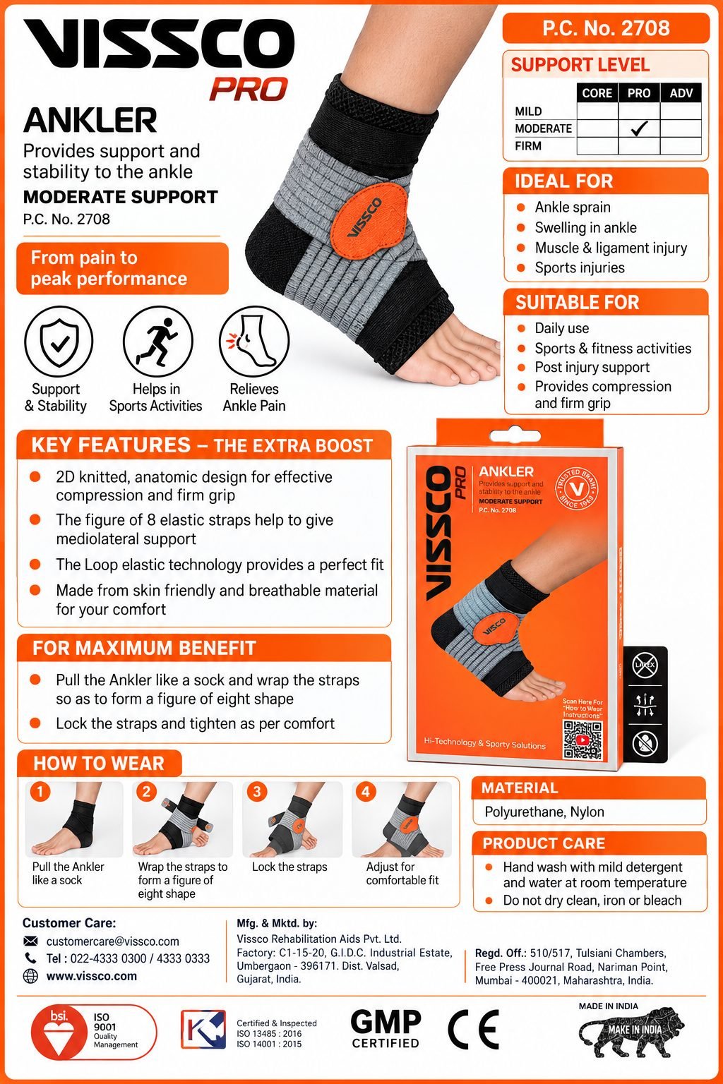 Vissco Pro Ankler - Moderate Support