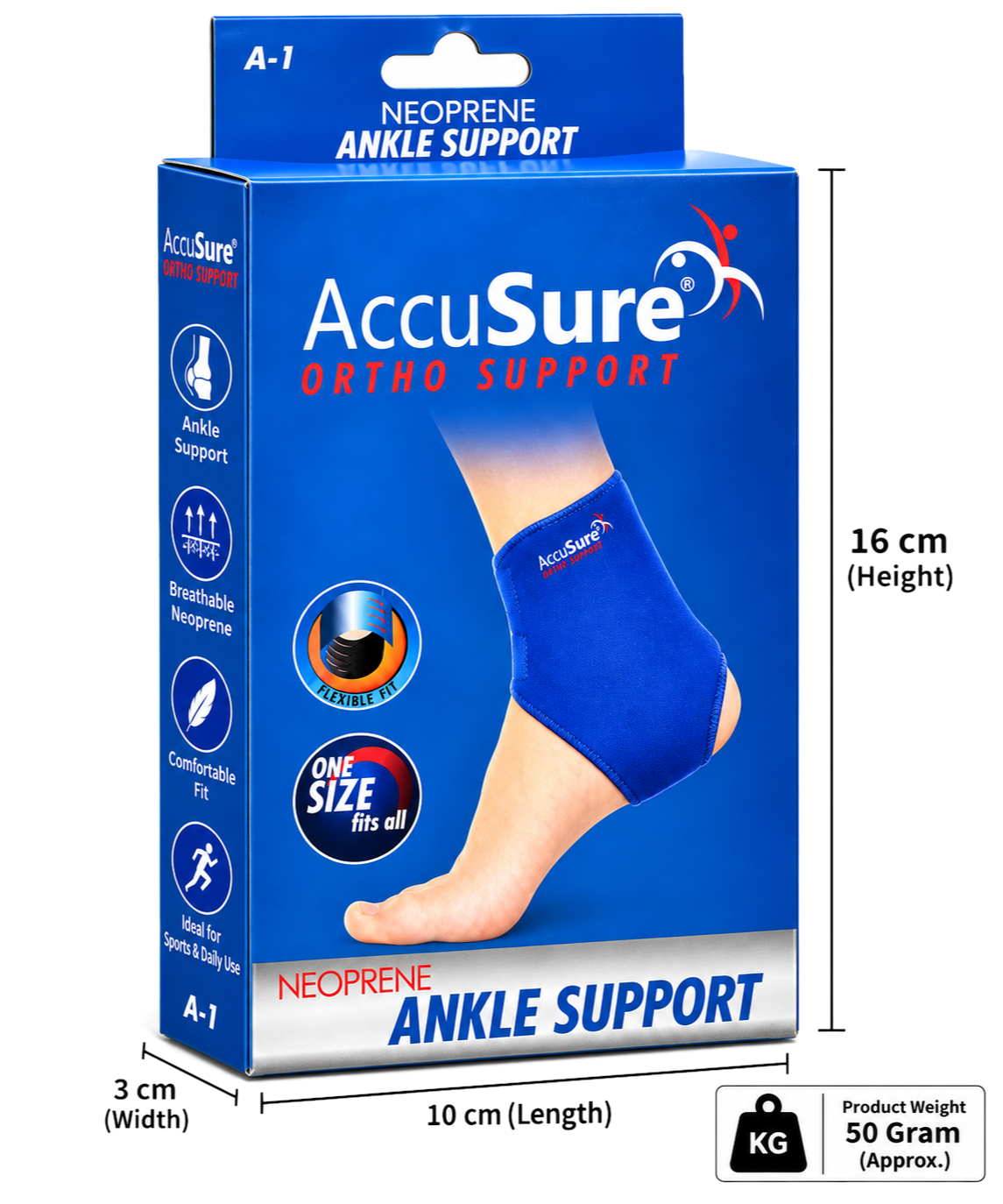 AccuSure Neoprene Ankle Support A-1