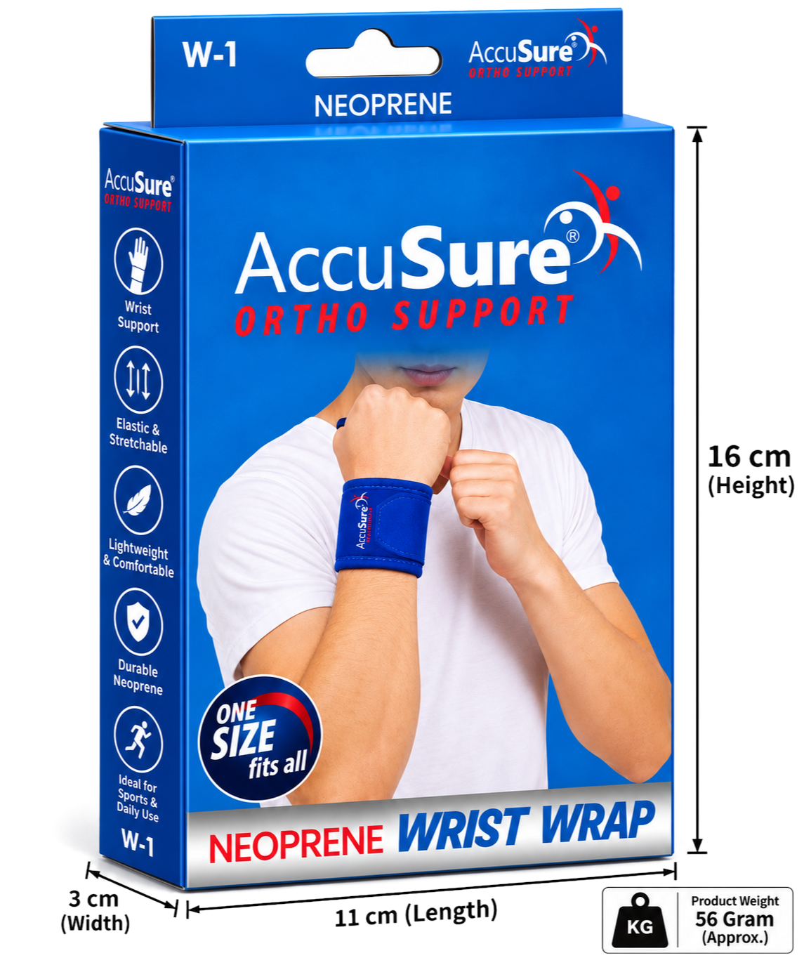 AccuSure Neoprene Wrist Wrap W-1