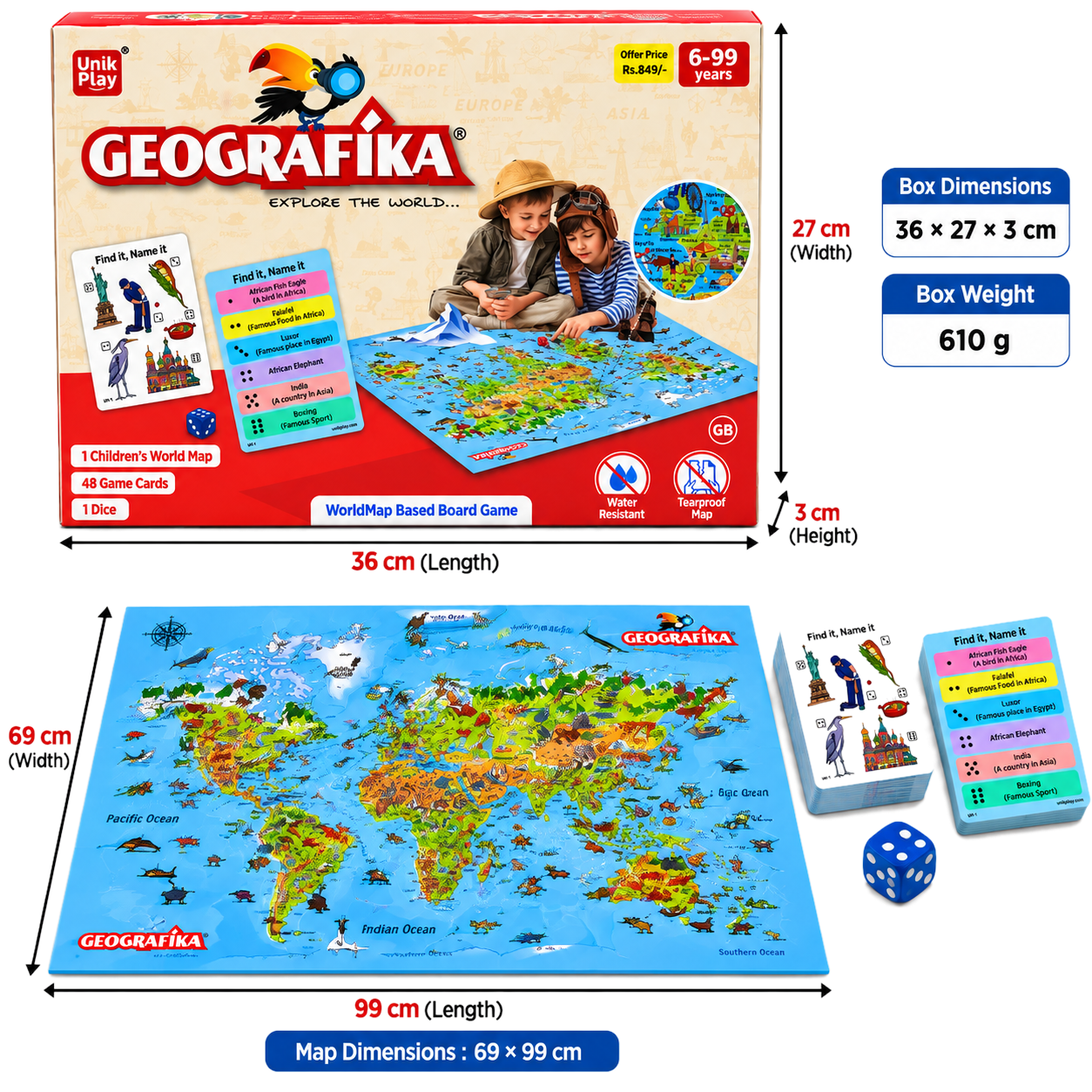 GEOGRAFIKA World Map Board Game