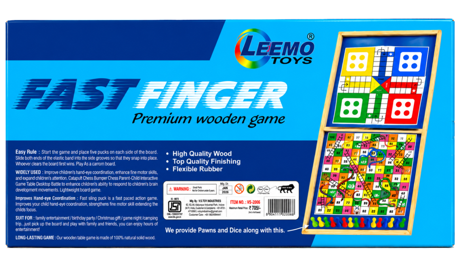 Leemo Fast Finger Power Shoot Premium Wooden Game