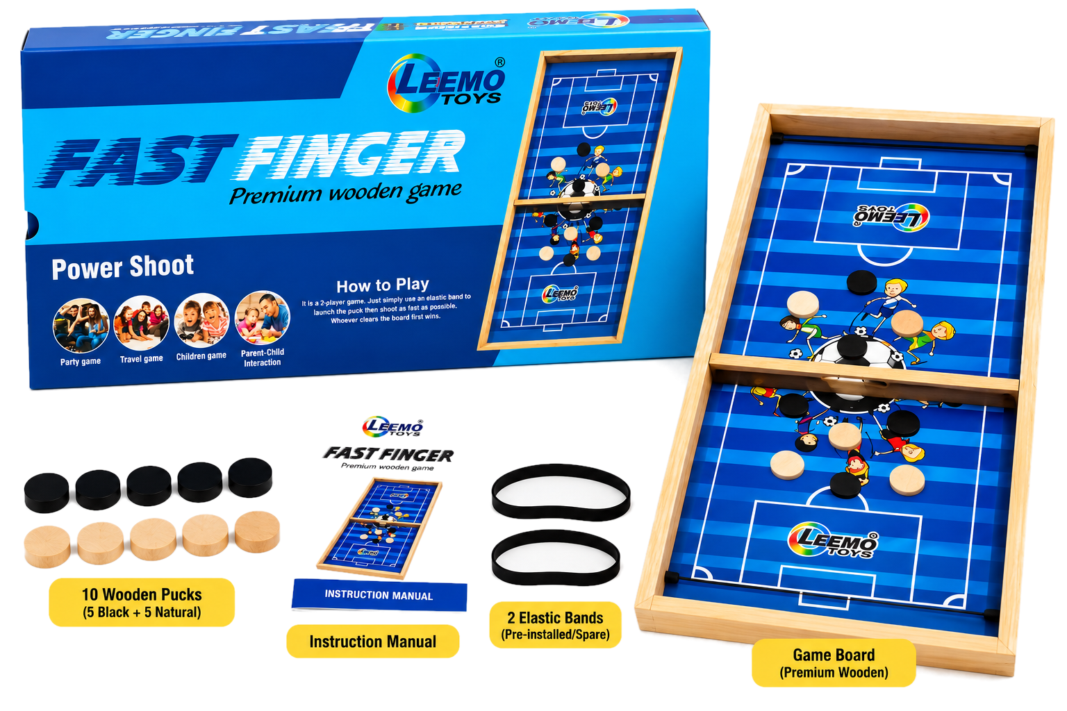 Leemo Fast Finger Power Shoot Premium Wooden Game
