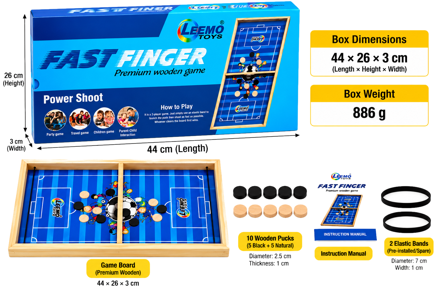 Leemo Fast Finger Power Shoot Premium Wooden Game