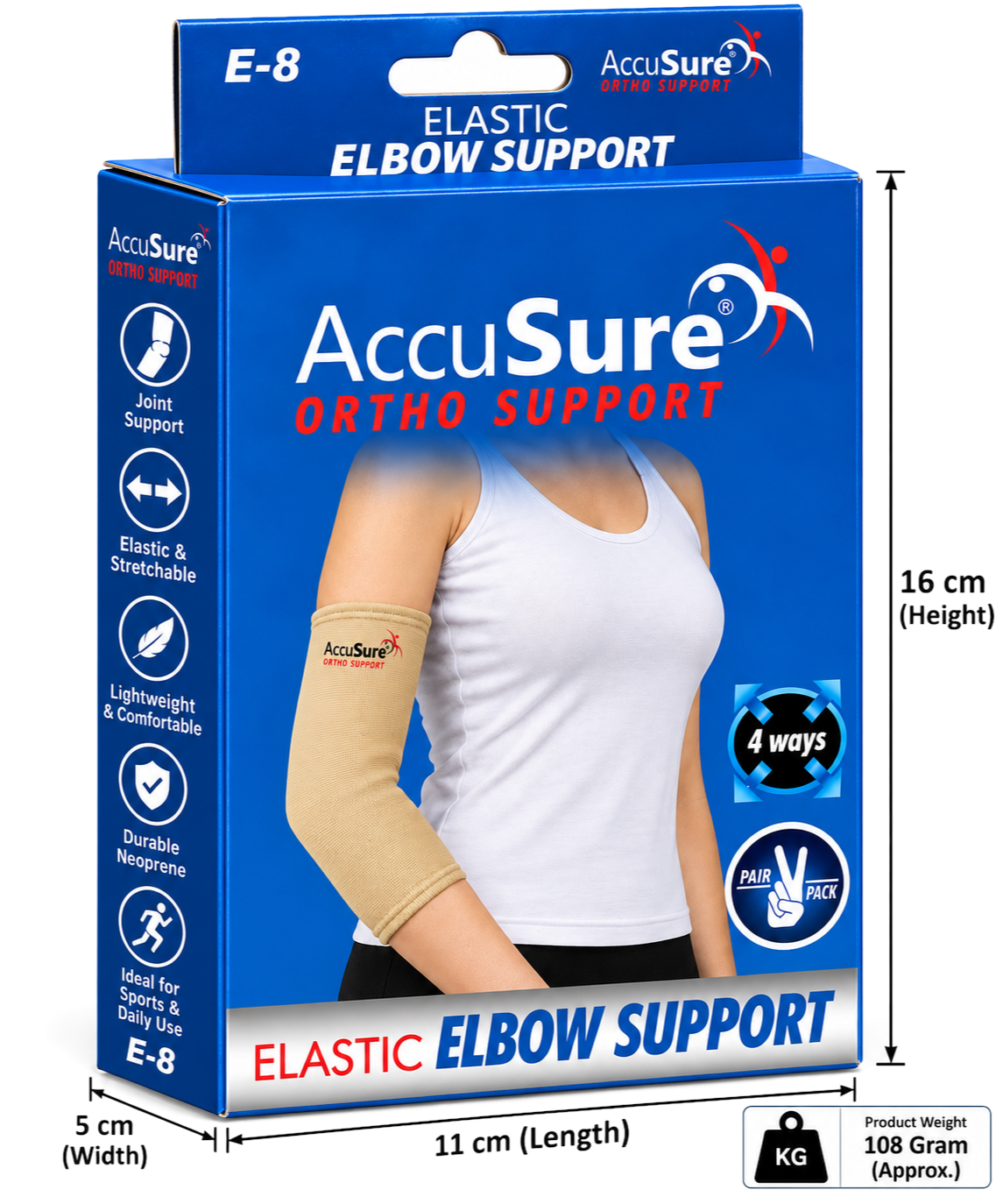 AccuSure Elastic Elbow Support E-8