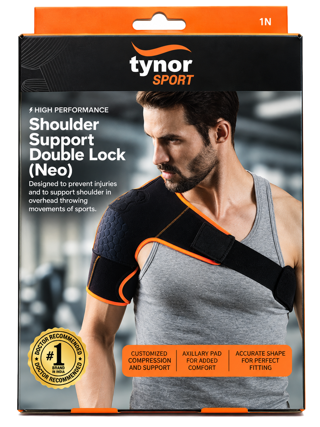 Tynor Sport Shoulder Support Double Lock (Neo)