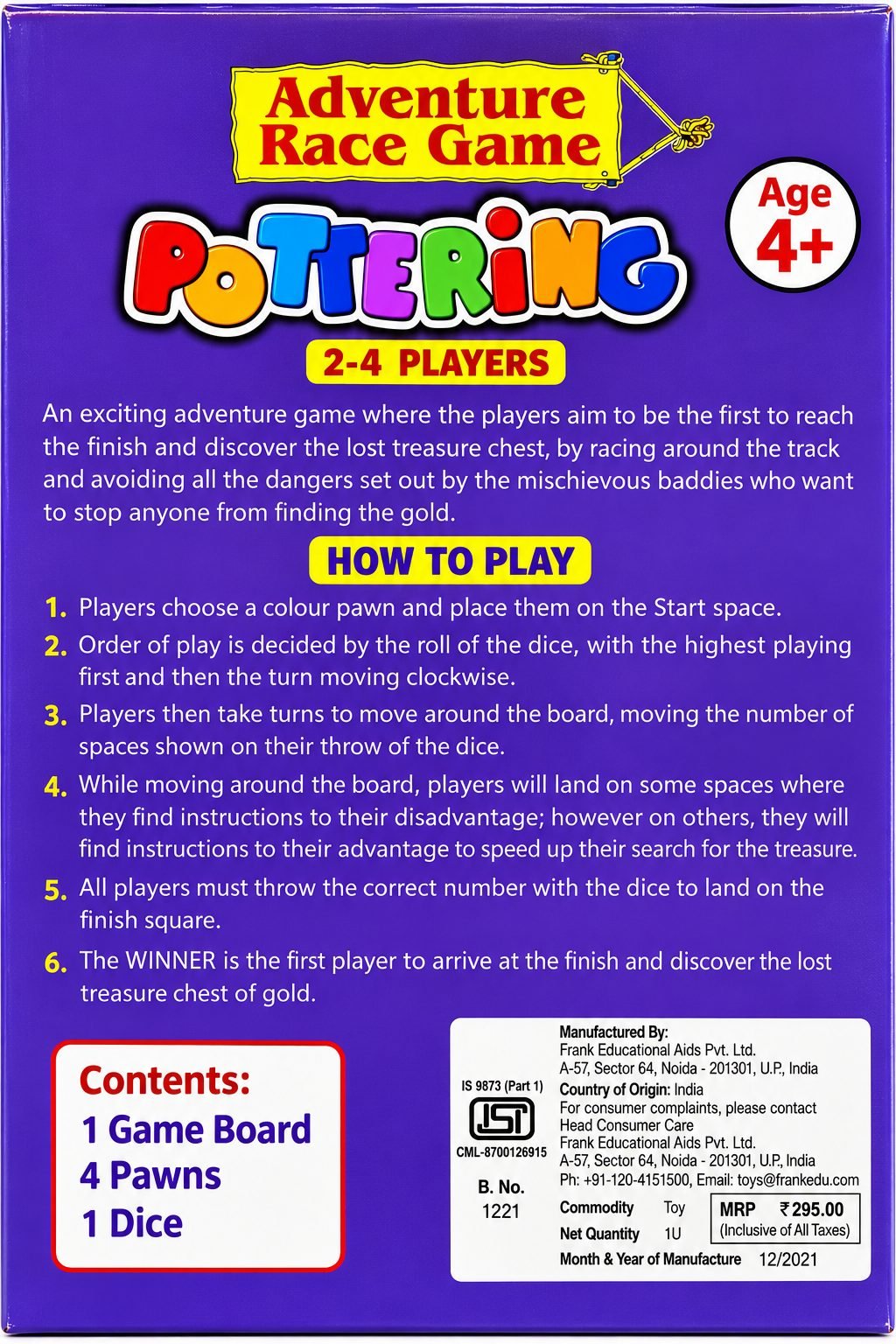Pottering Adventure Race Game - Board Game for Kids
