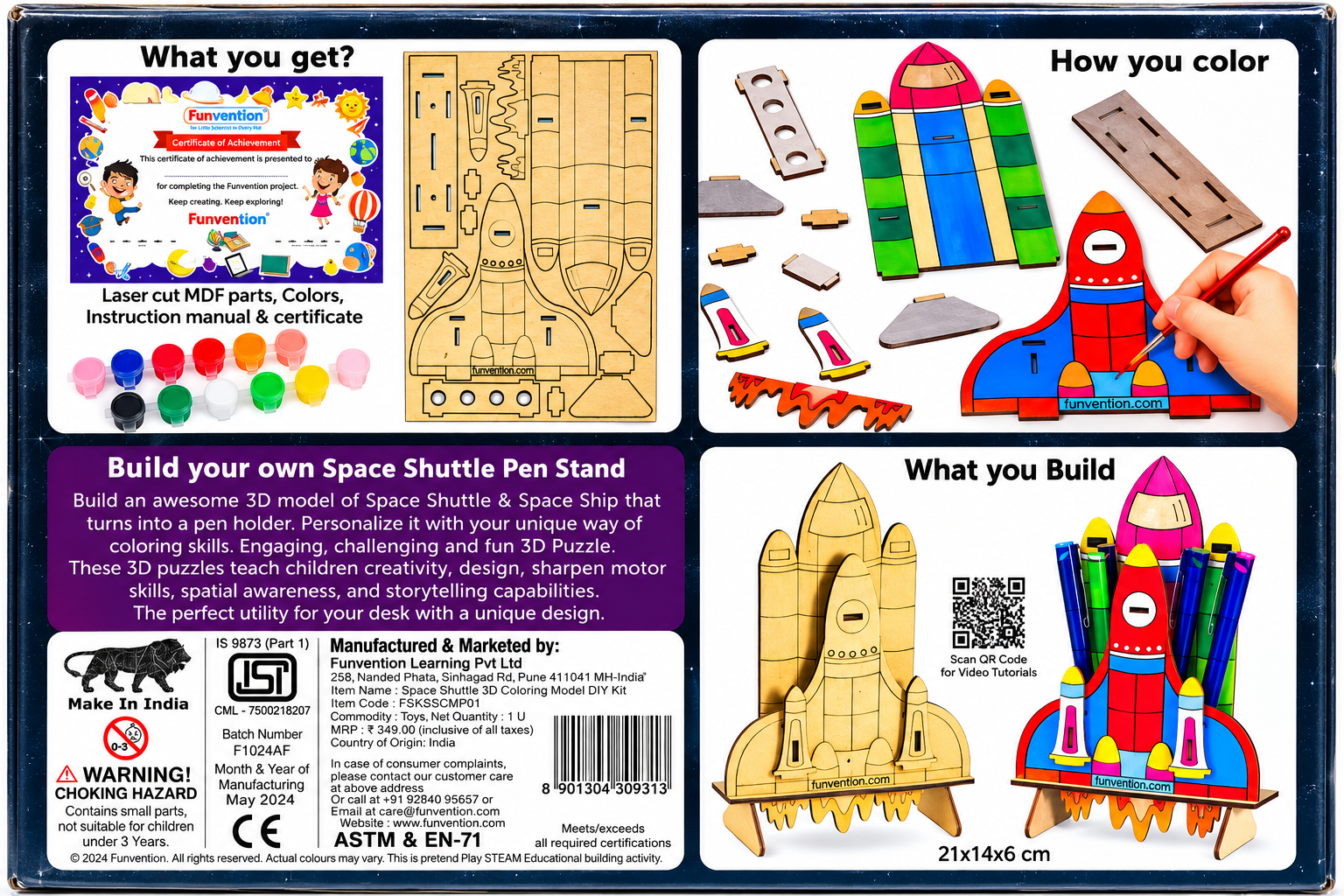 DIY 3D Model Build N' Color Space Shuttle Pen Stand