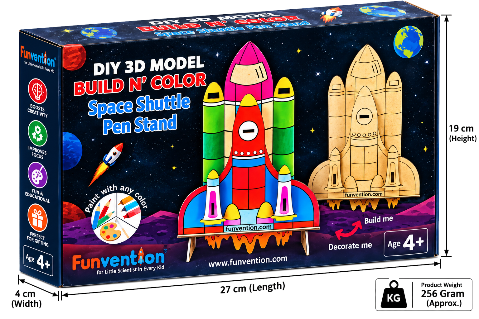 DIY 3D Model Build N' Color Space Shuttle Pen Stand