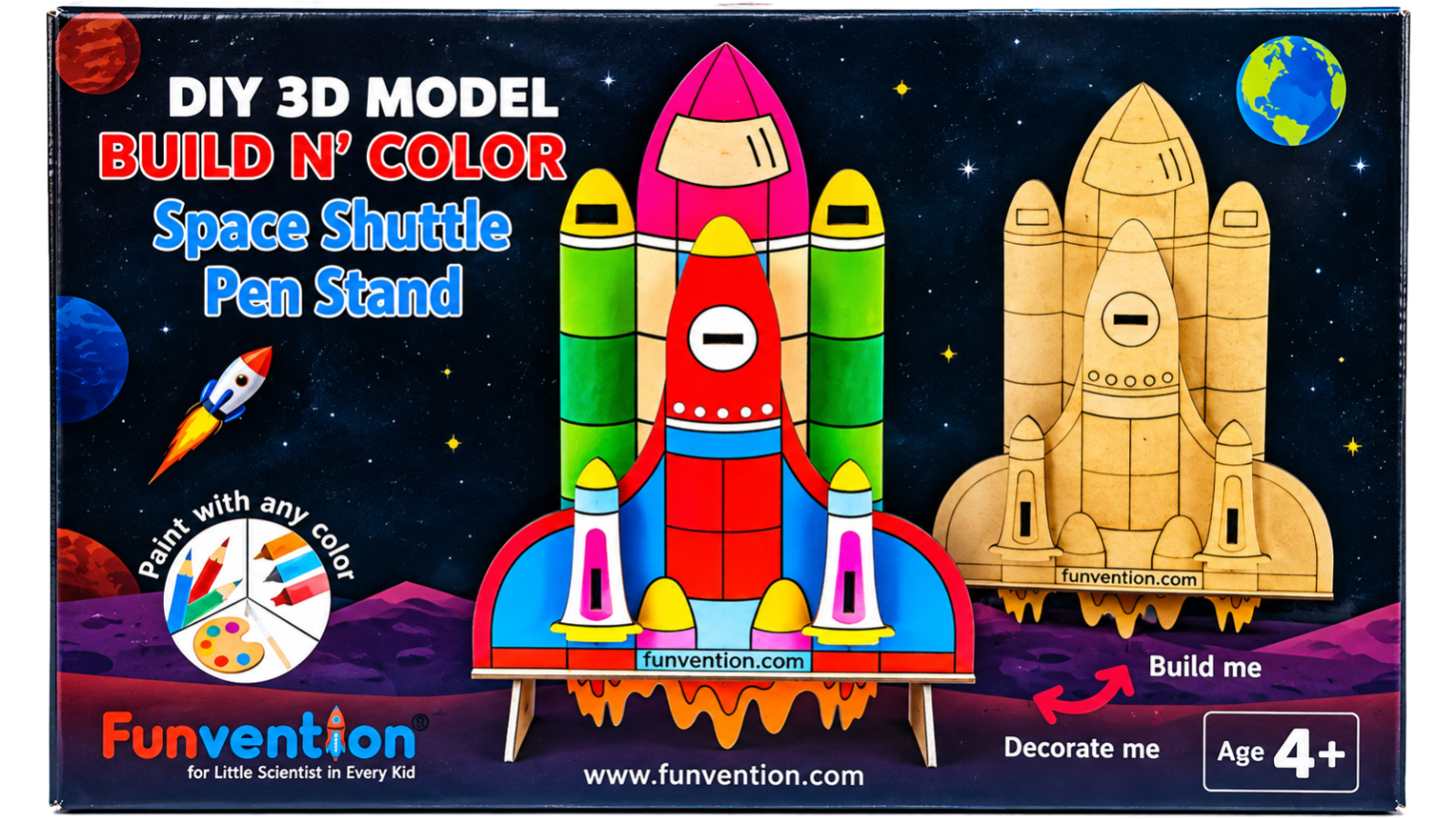 DIY 3D Model Build N' Color Space Shuttle Pen Stand