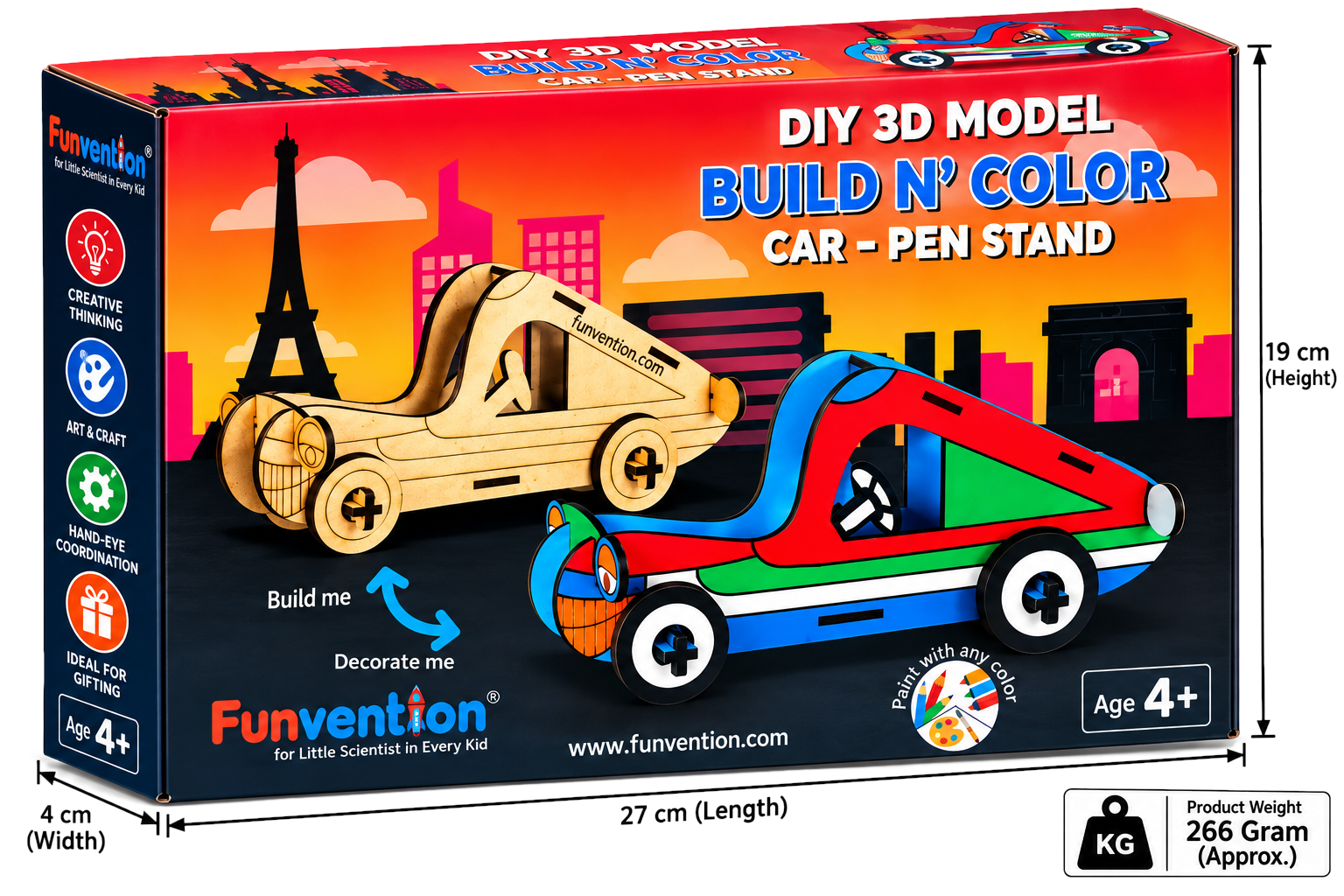 Funvention DIY 3D Model Build N' Color Car - Pen Stand