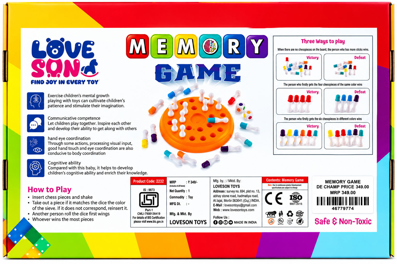 Love Son Memory Game - Brain Development Toy