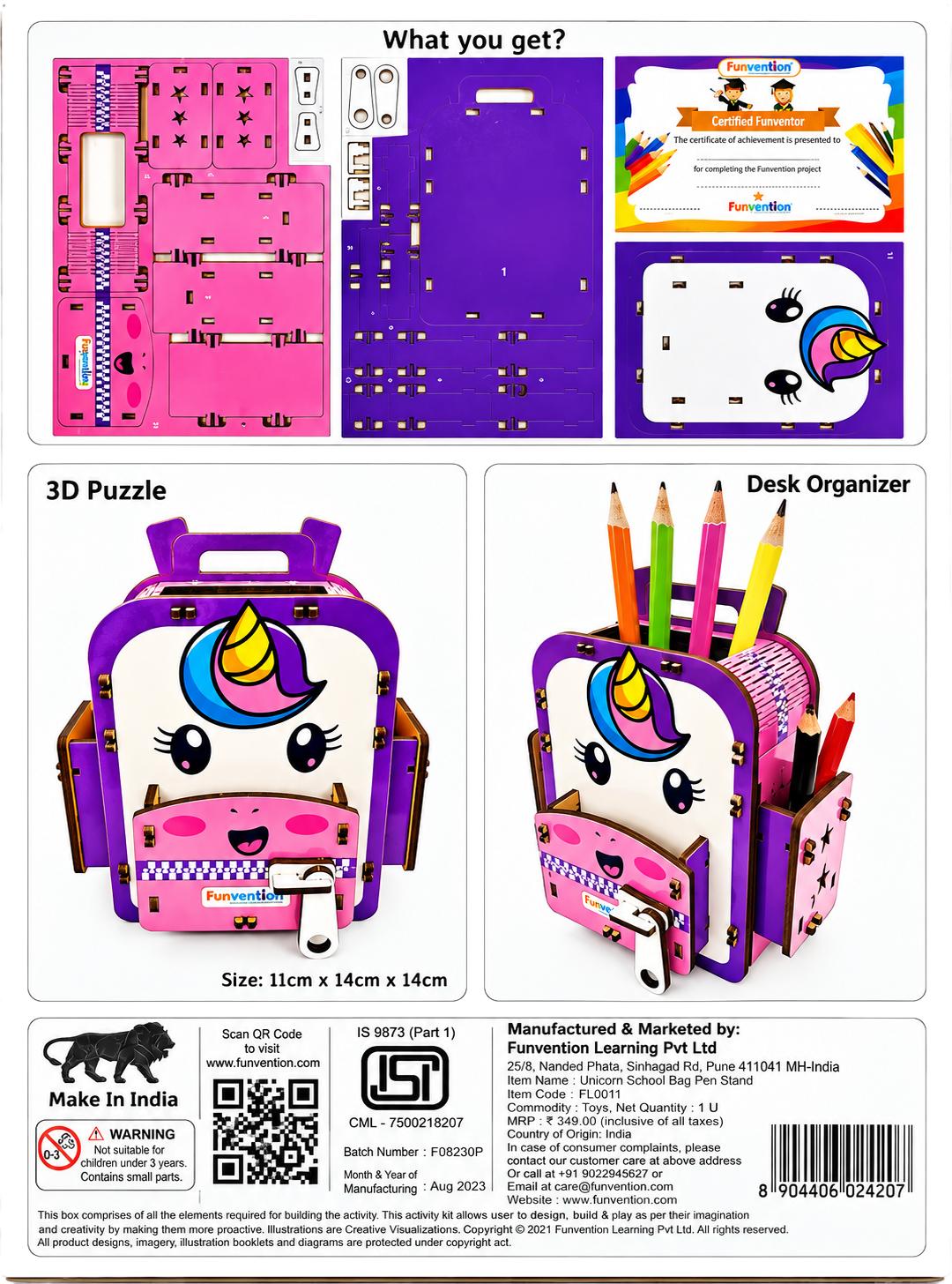 Funvention Unicorn School Bag Pen Stand