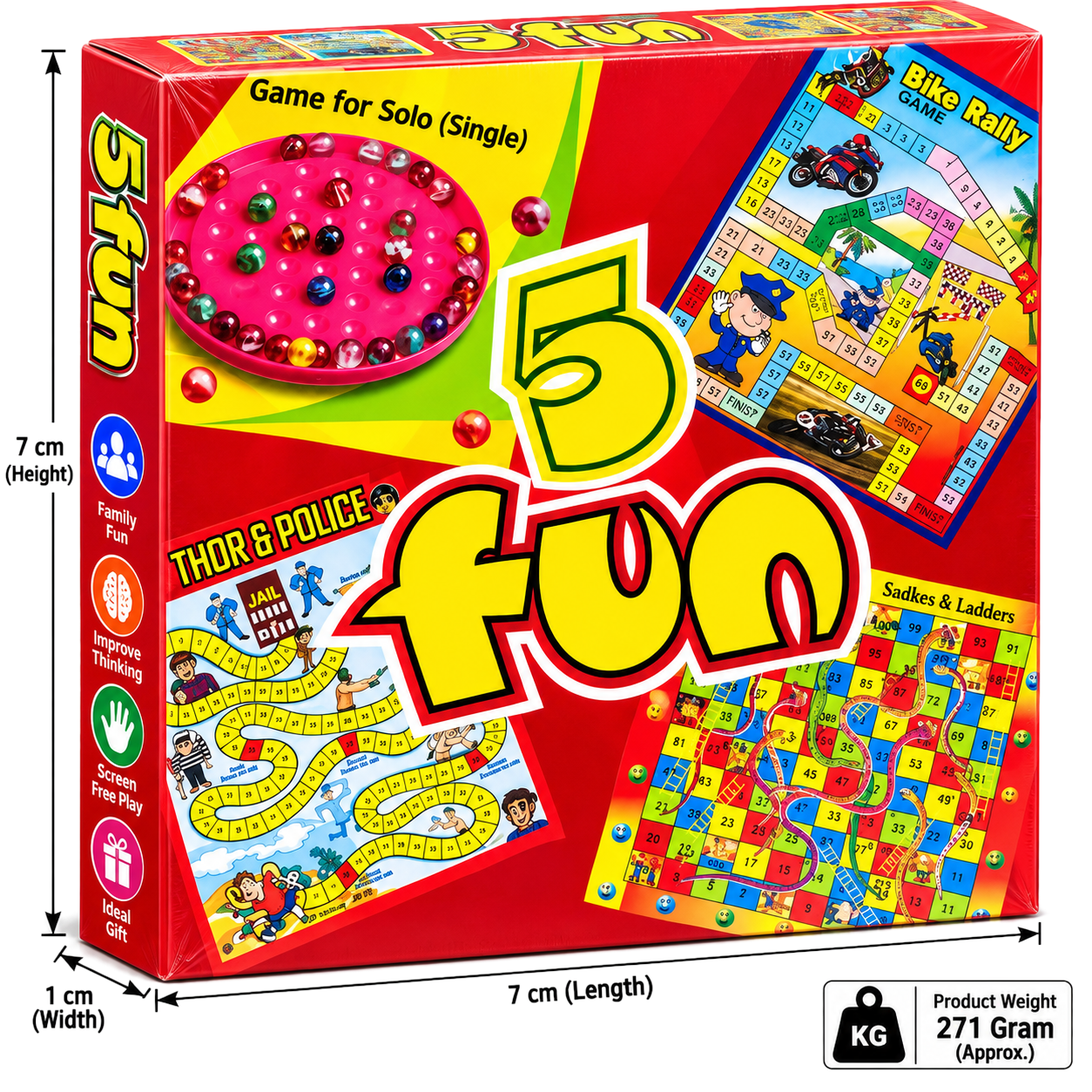 5 in 1 Board Game Set - Classic Family Games Collection