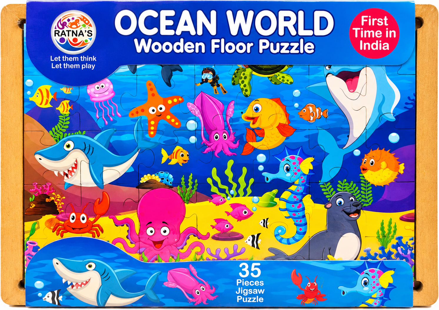 Ratna's Ocean World Wooden Floor Puzzle - 35 Pieces
