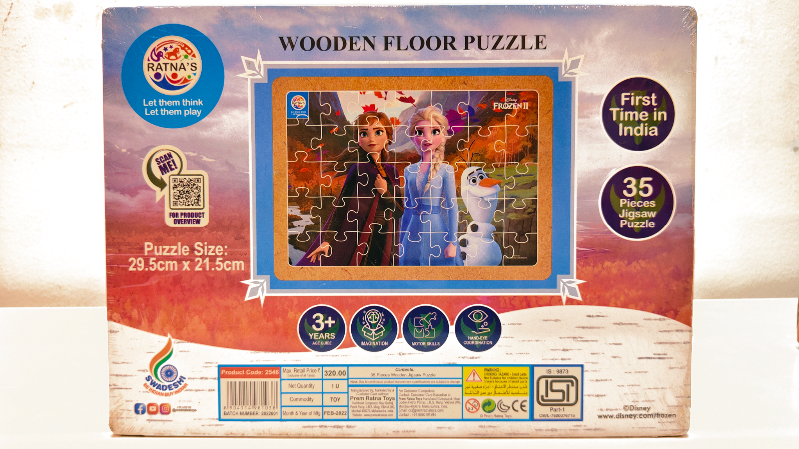 Ratna's Frozen II Wooden Floor Puzzle - 35 Pieces