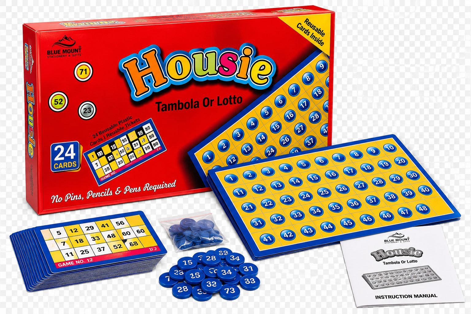 Housie Tambola Or Lotto Game - 24 Cards