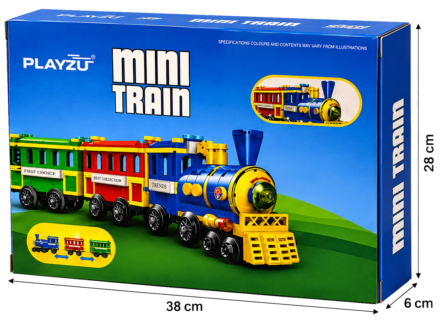 PLAYZU Mini Train - Colorful Locomotive Toy Set