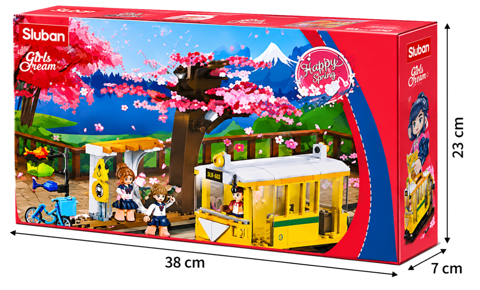 Sluban Cherry Blossom Park Train Set with Tram and Figures