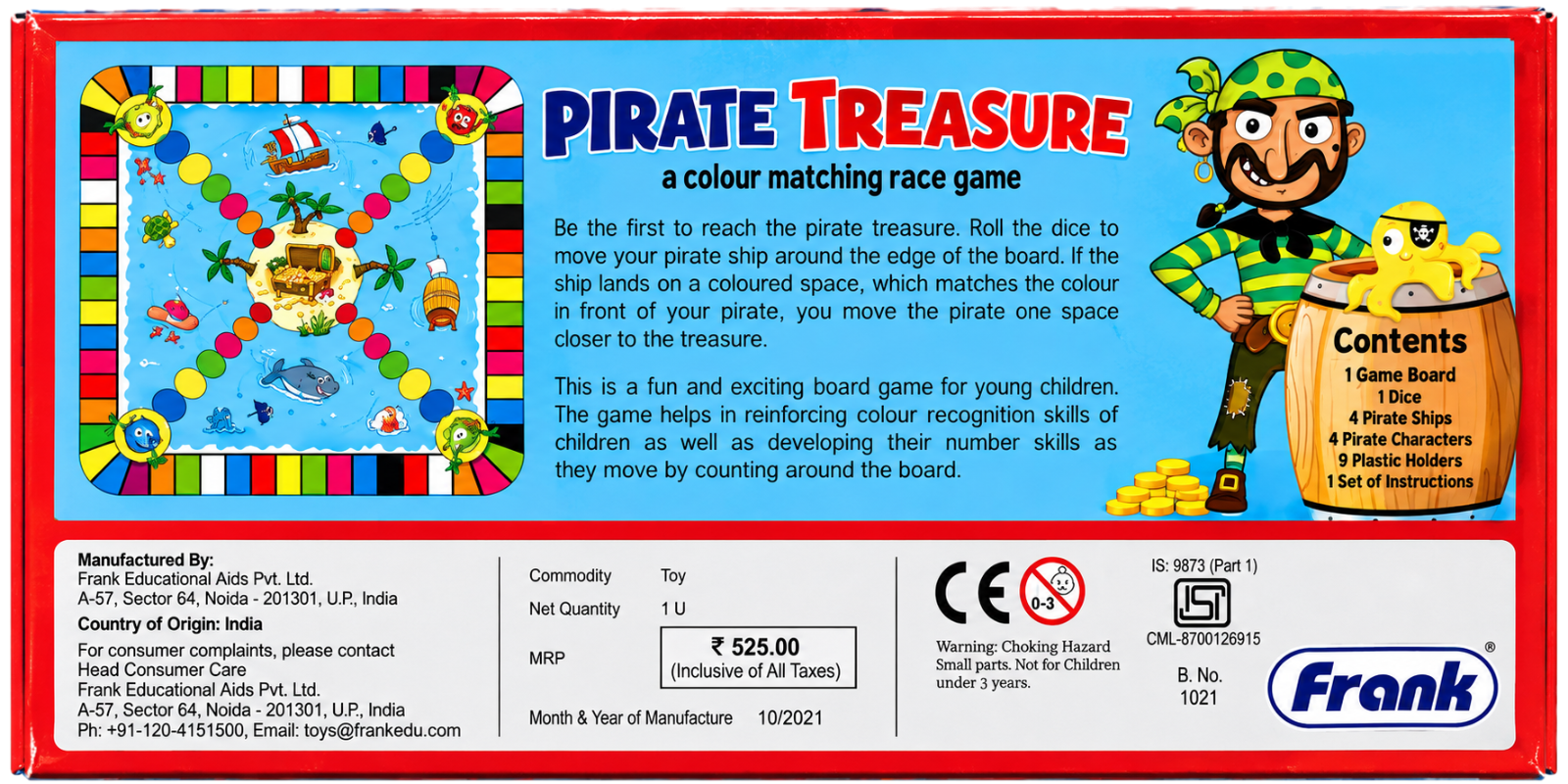 Pirate Treasure Colour Matching Race Game