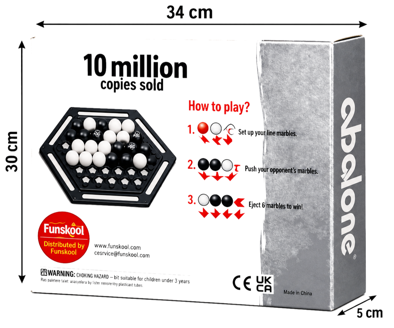 Abalone 2-Player Marble Strategy Game