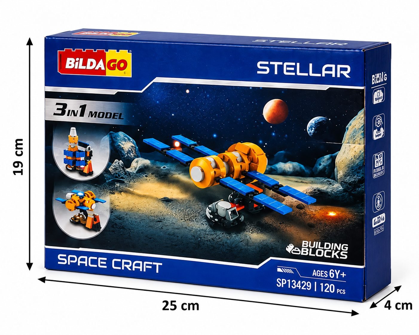 BILDA GO Stellar Space Craft 3-in-1 Building Blocks Set