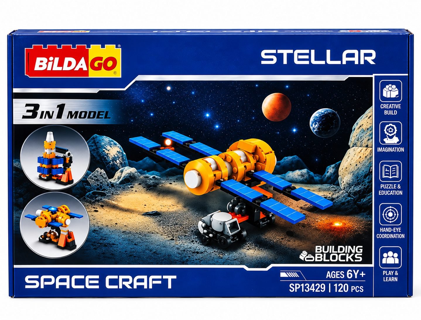 BILDA GO Stellar Space Craft 3-in-1 Building Blocks Set