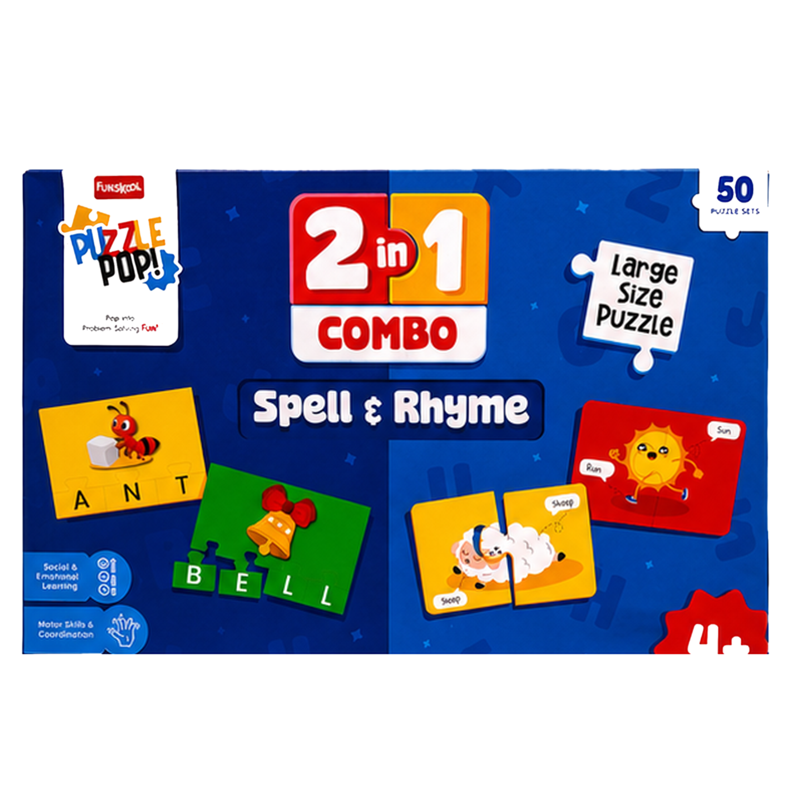 Funskool Puzzle Pop 2 in 1 Combo - Spell & Rhyme Large Size Puzzle Set