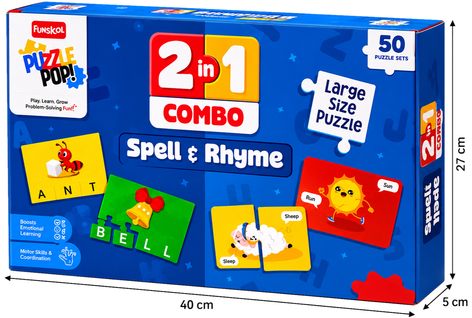 Funskool Puzzle Pop 2 in 1 Combo - Spell & Rhyme Large Size Puzzle Set